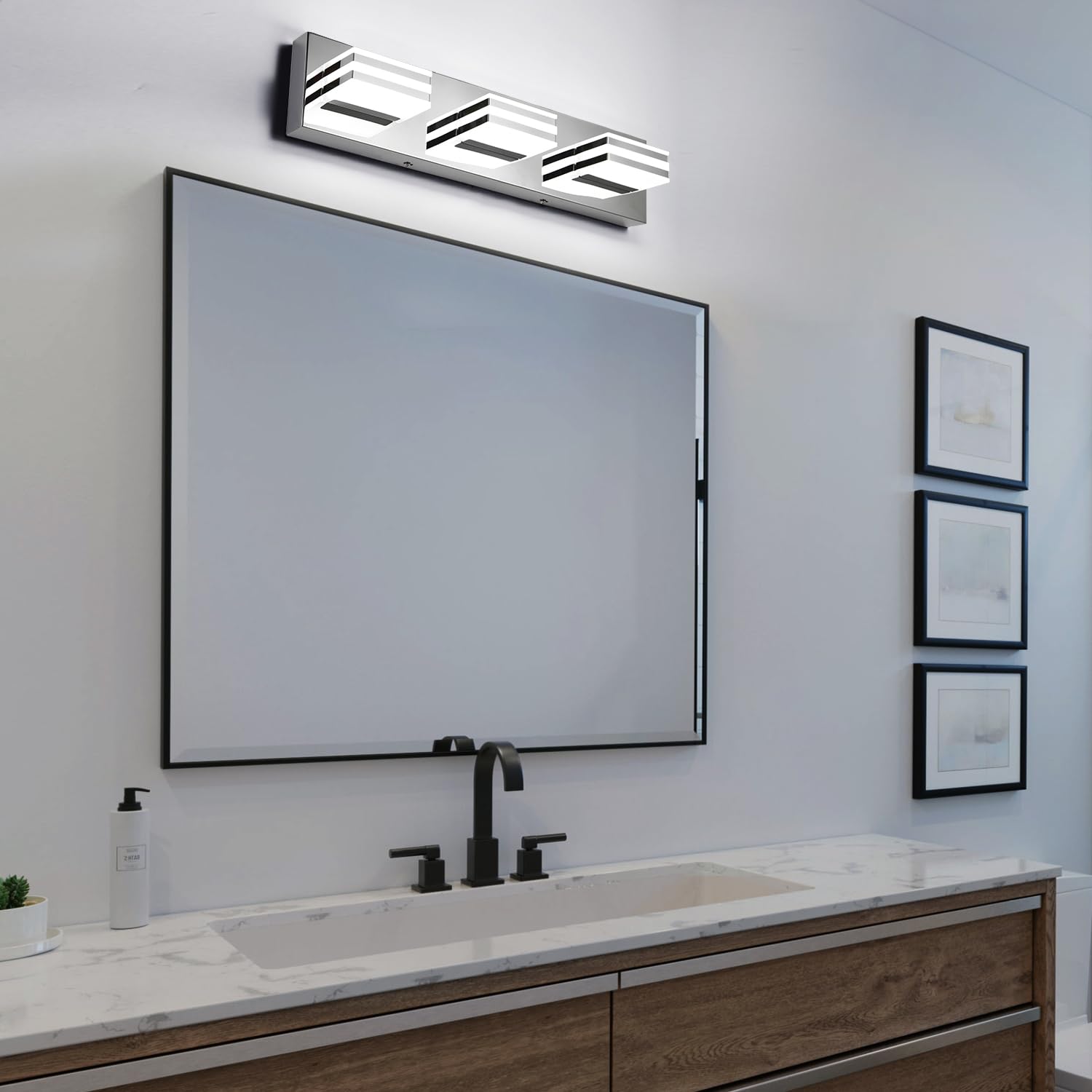 yumcrelect modern bathroom lighting complements farmhouse and contemporary decors.