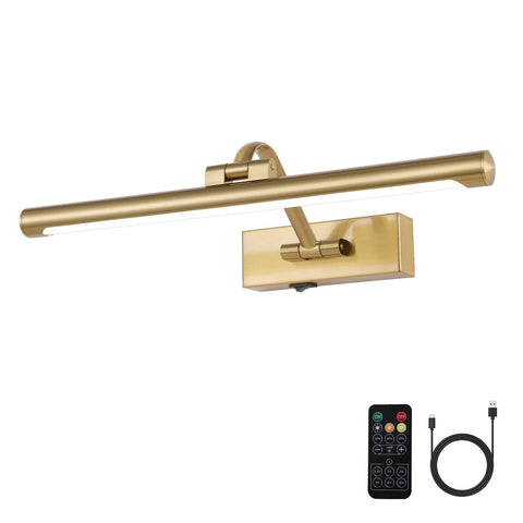 yumcrelect wireless picture light casts warm gallery glow on a framed artwork
