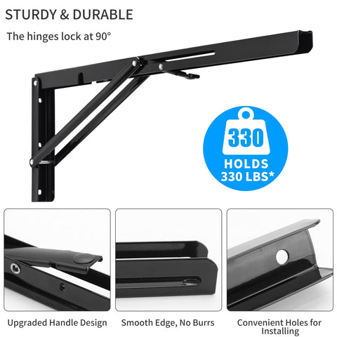 YUMORE black metal bracket with wall mounting hardware ready for quick installation.