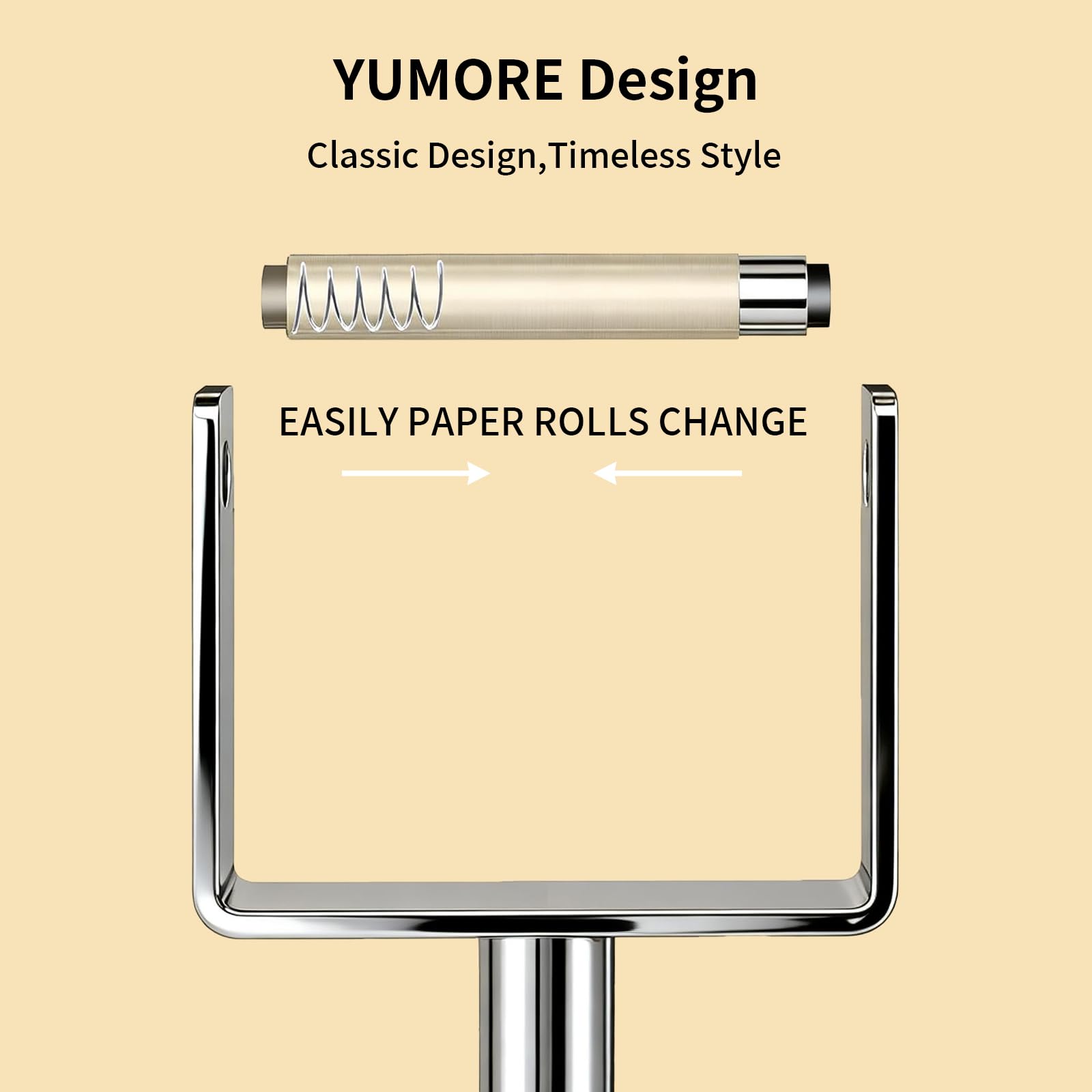 YUMORE fits all roll sizes, including jumbo rolls for less frequent refills.