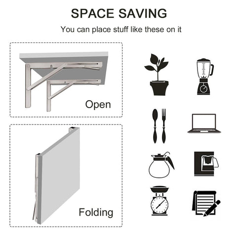 Two-pack folding brackets for versatile wall shelving and easy rearrangement.