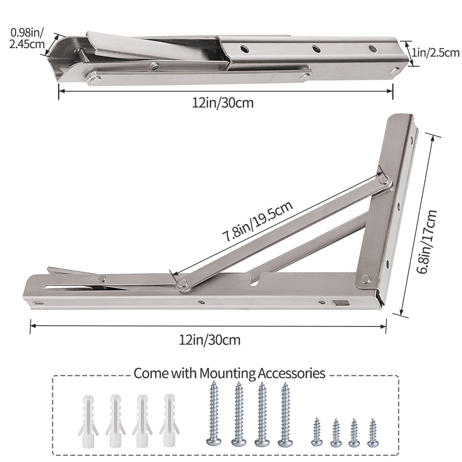 YUMORE folding shelf brackets used in a workshop setup