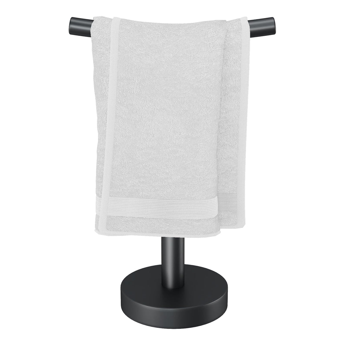 YUMORE hand towel holder with a stable base keeps towels secure and off the floor.