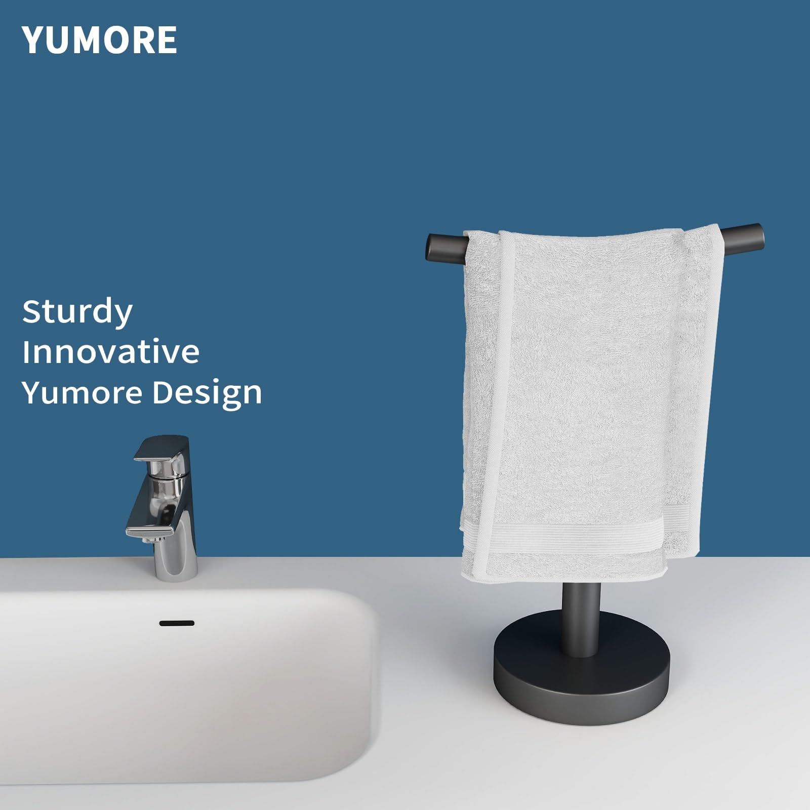 YUMORE hand towel holder height 15in keeps towels dry and countertops clear.