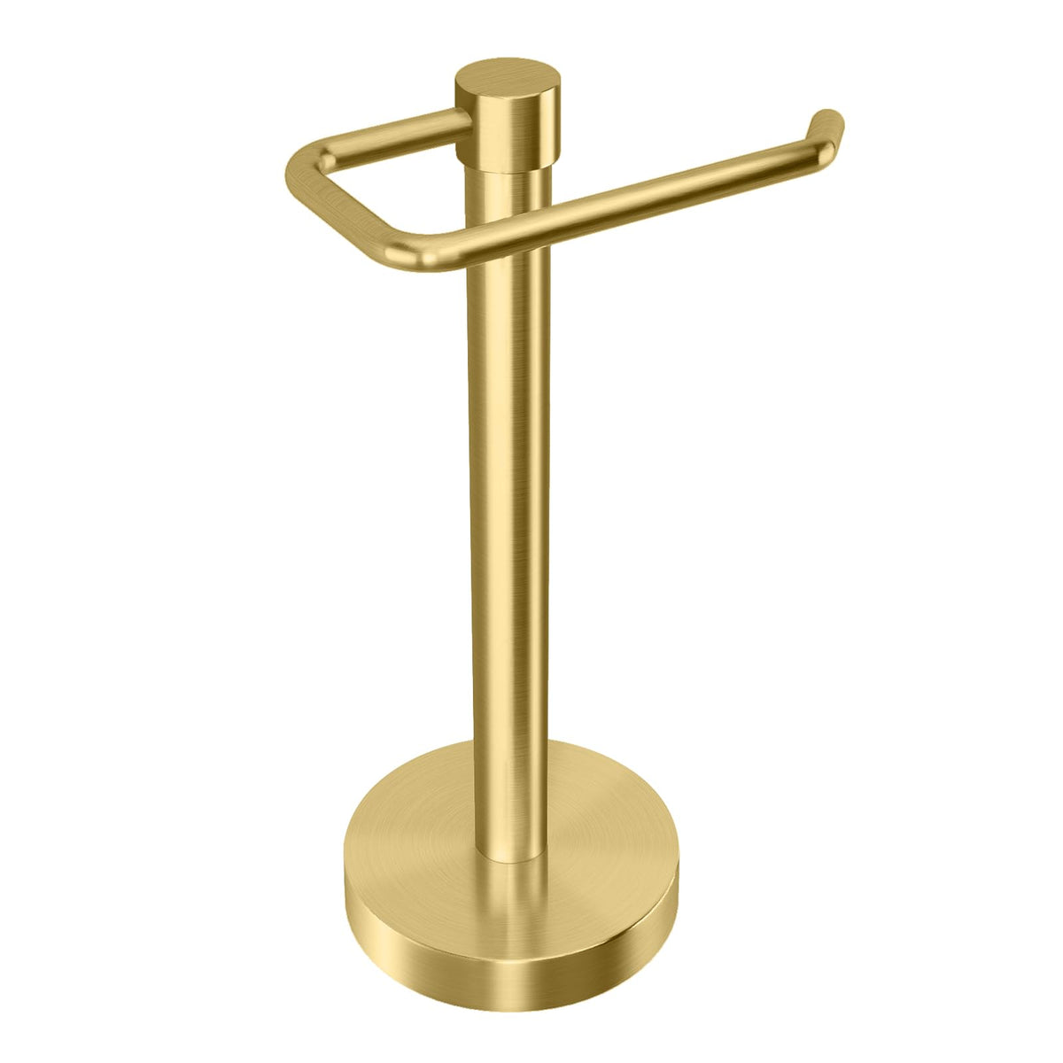 YUMORE hand towel holder stand in gold base offers sturdy countertop stability and easy fingertip access.