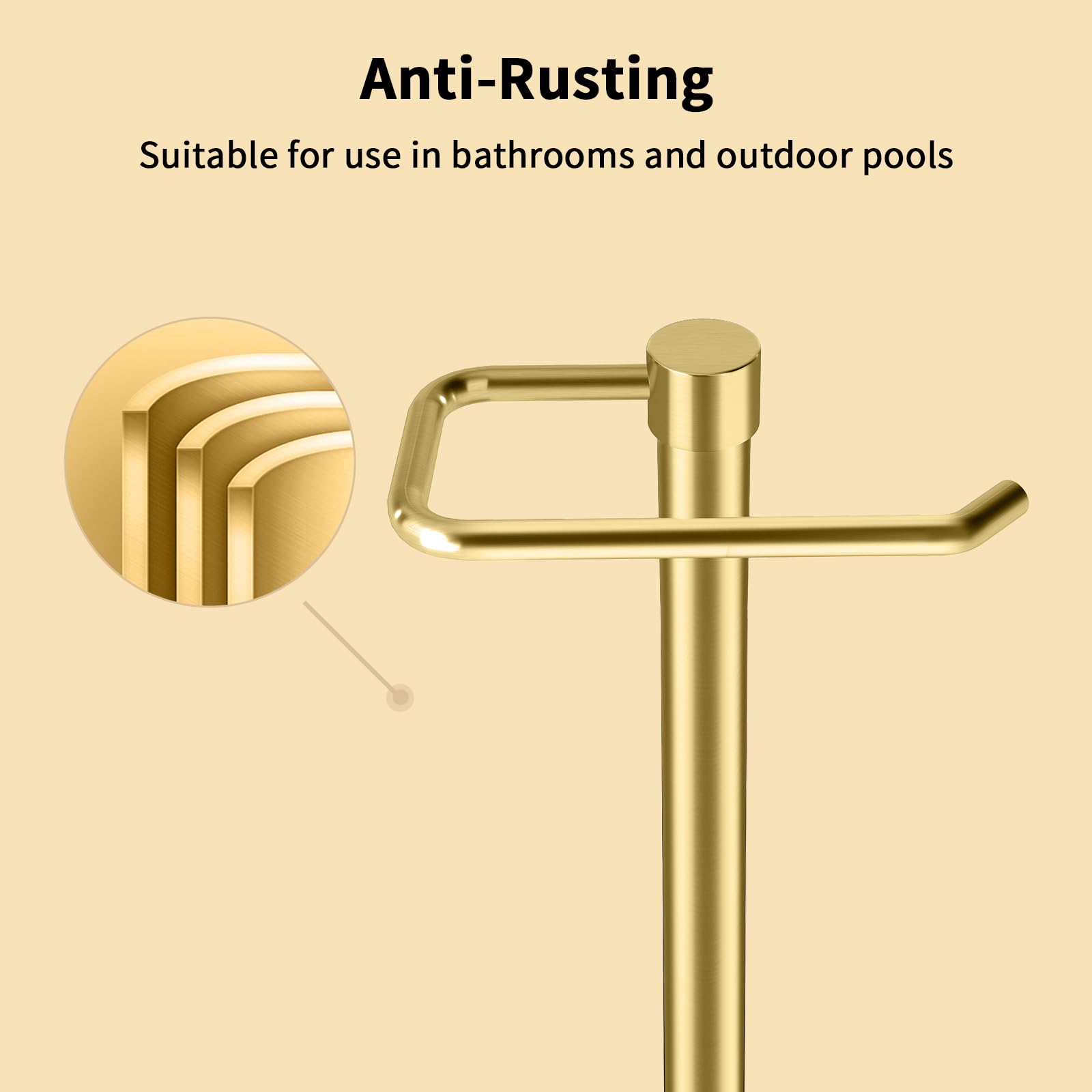 YUMORE modern-design towel rack gold adds elegant style and organized space.