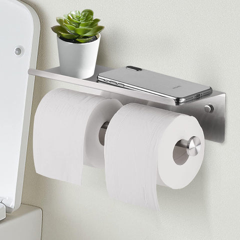 YUMORE shelf supports small items within reach during bathroom tasks