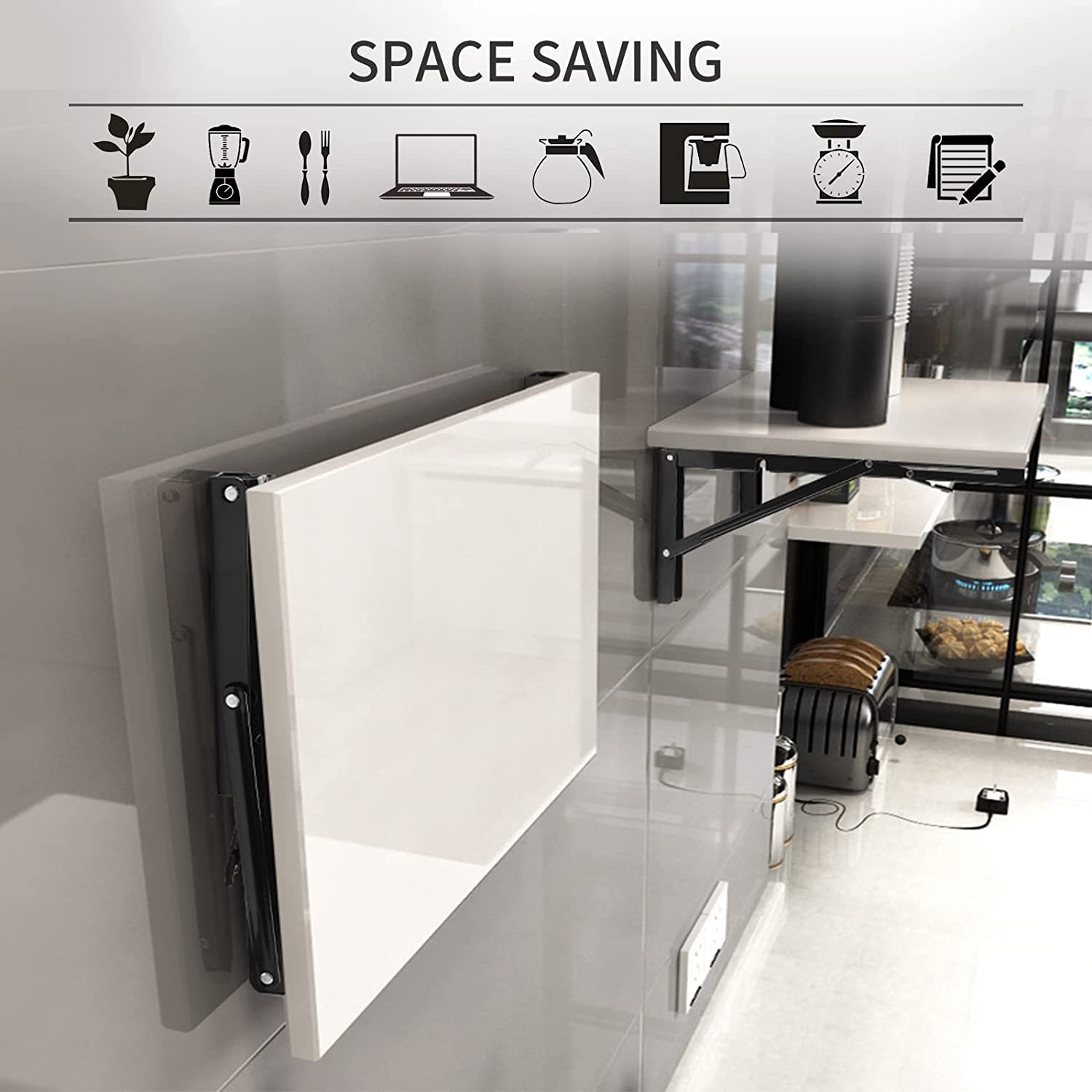 YUMORE compact solution for small spaces with foldable table potential.