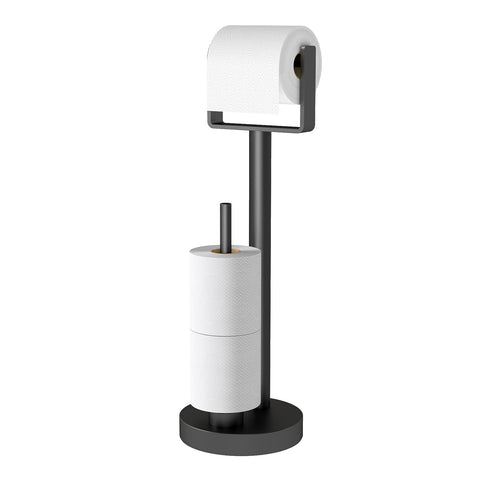 YUMORE toilet paper holder stand base keeps rolls stable on any floor.