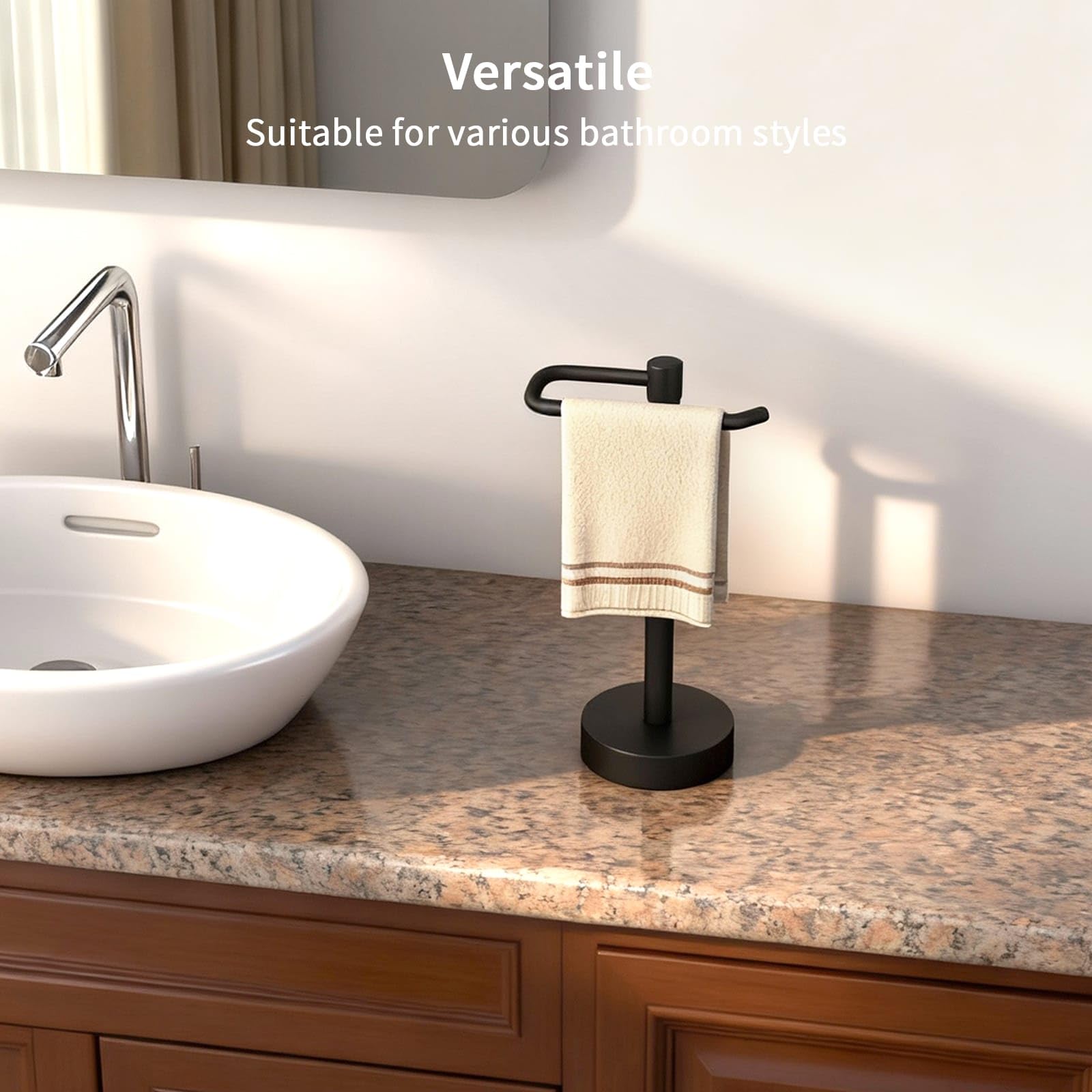 YUMORE towel holder stand close-up-finish, durable matte coating
