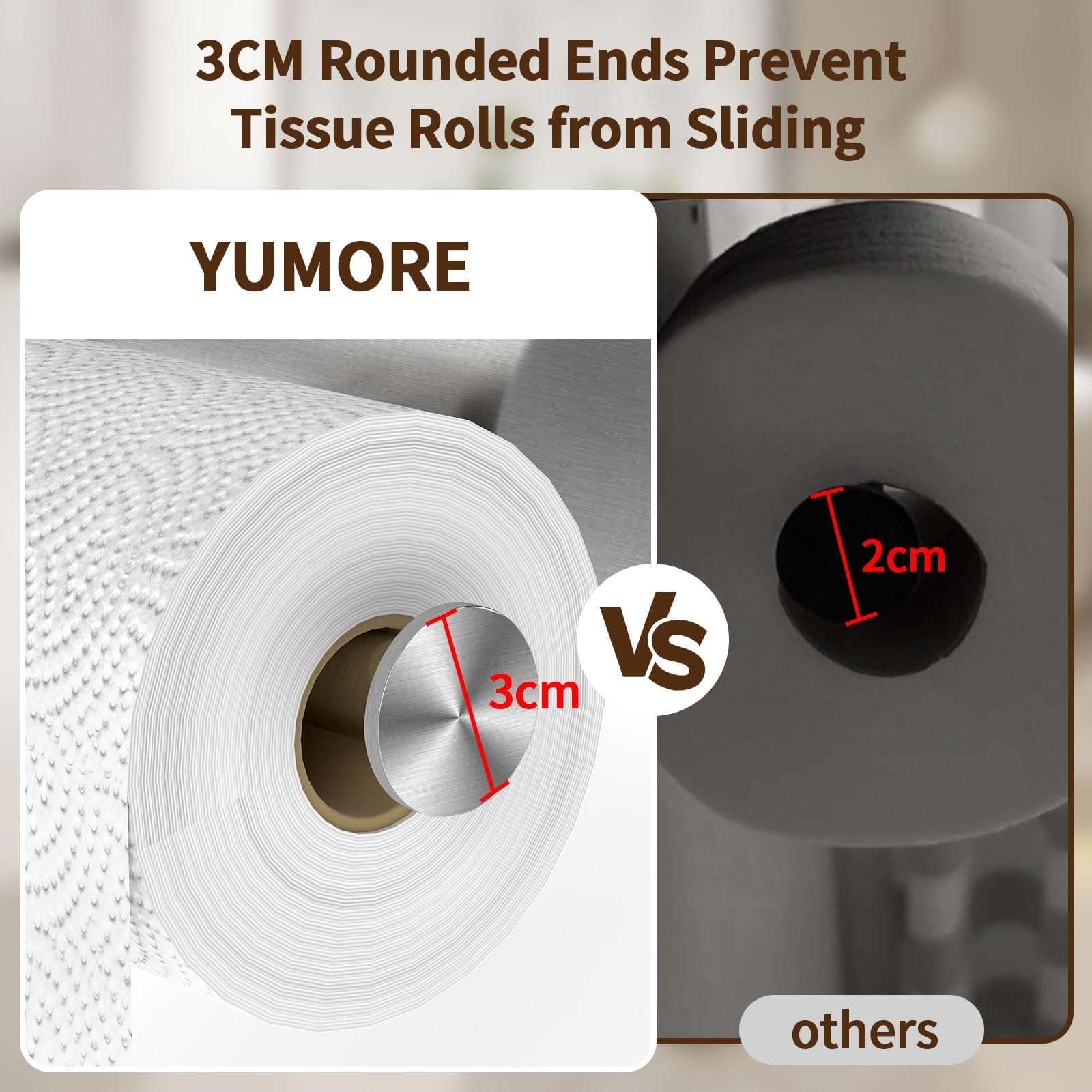 YUMORE wall-mount bathroom storage shelf keeps phone and wipes handy