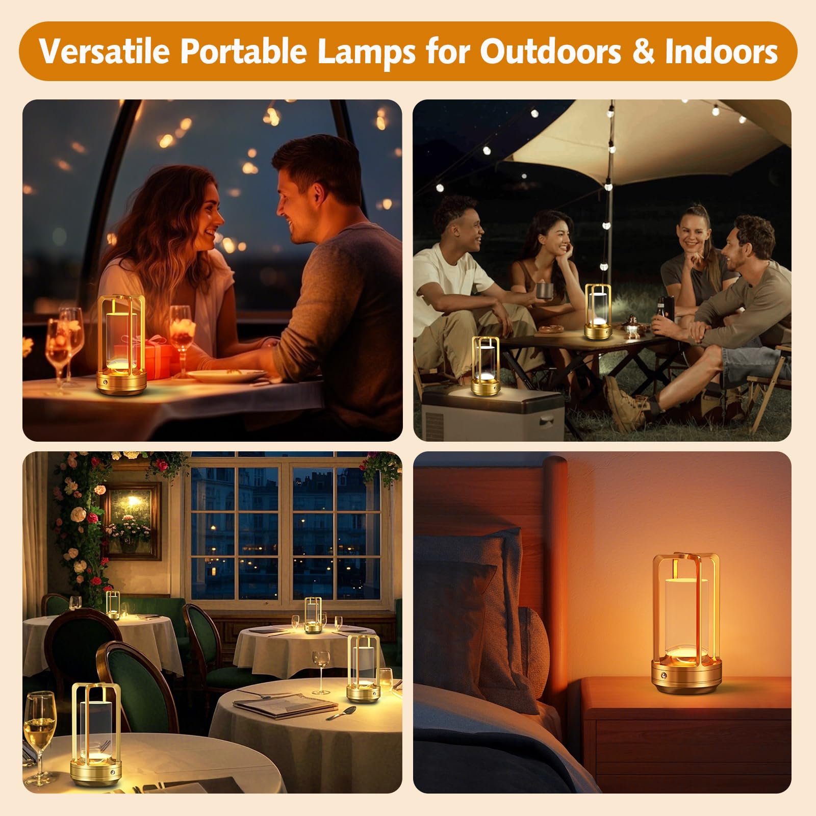 Cordless Yunaking lamp with 3-color dimming for versatile ambient lighting.