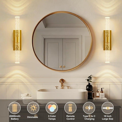 Yunaking gold finish wall sconce adds elegant decor