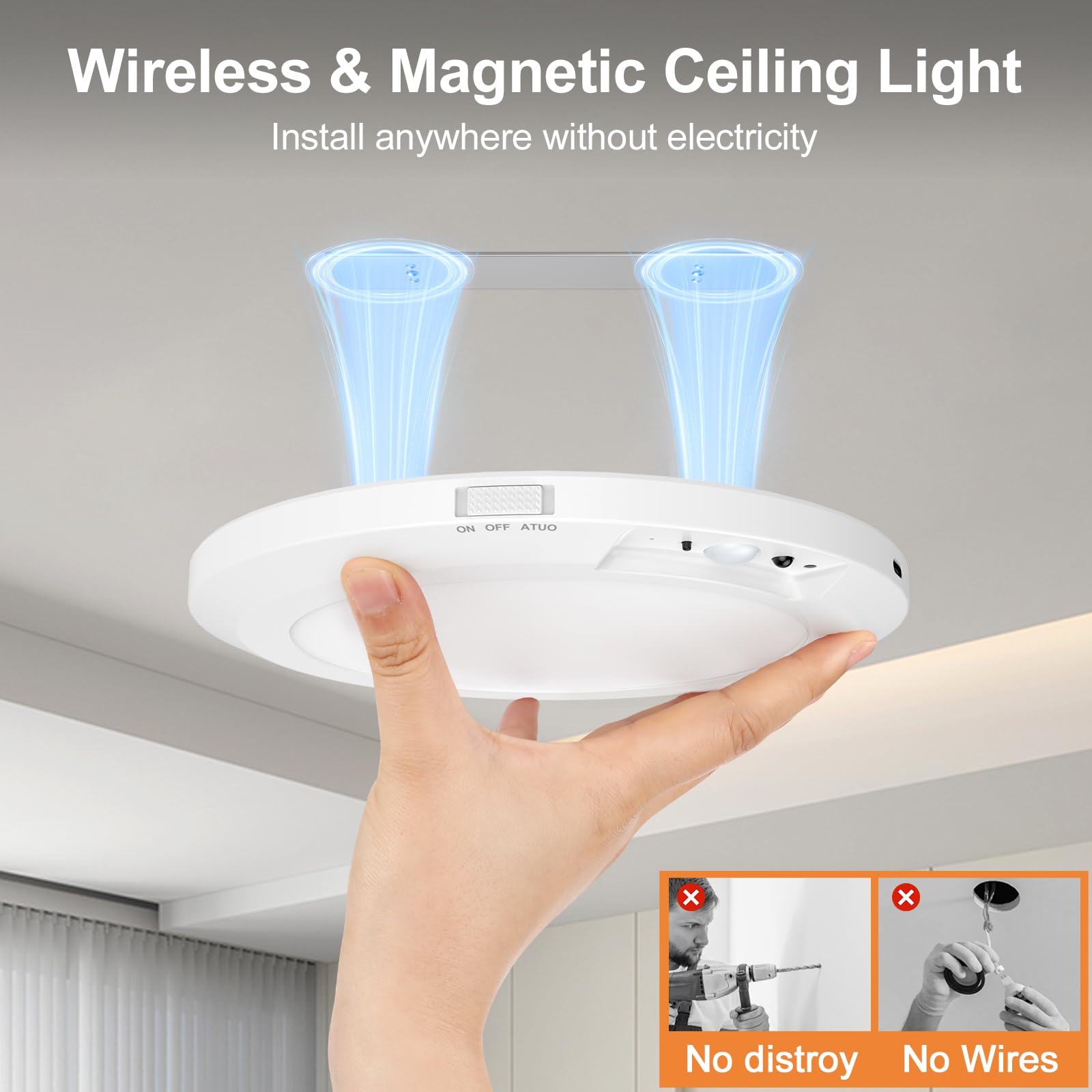 Yunaking magnetic mount ceiling light installs quickly