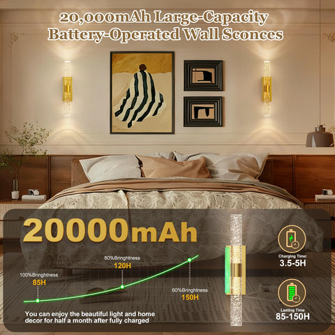 Yunaking wireless wall lamp with remote control for convenient operation