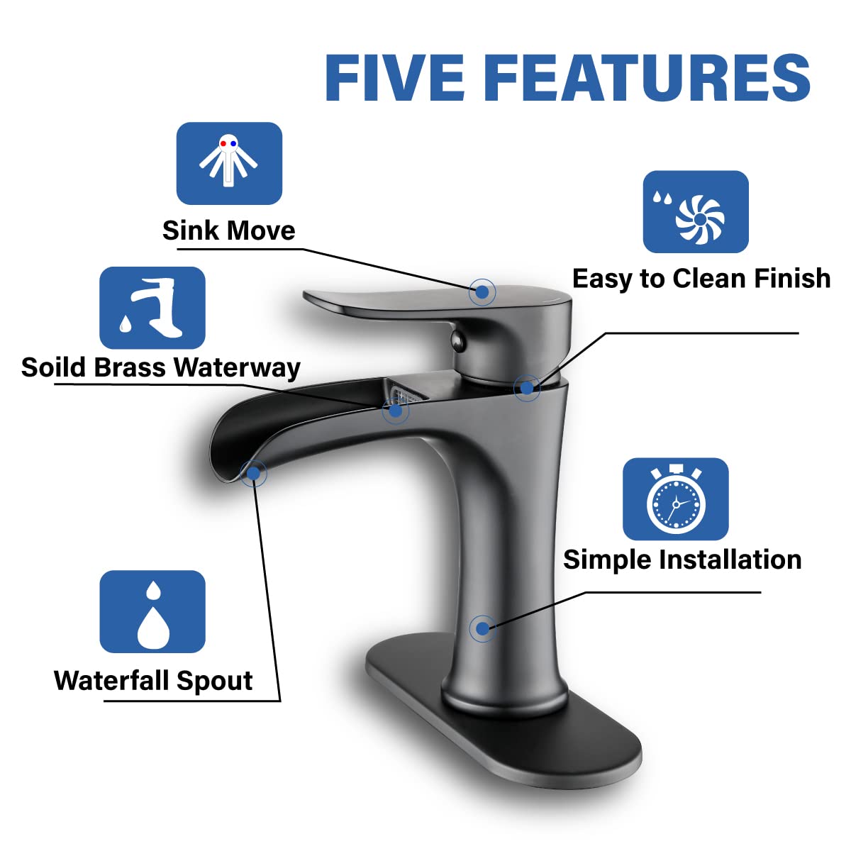 YUNDOOM simple single-hole installation kit for quick setup