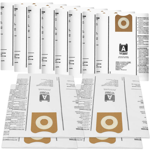 YUNGOO VF3502 dust bag pack for Ridgid vacuums, dry debris containment.