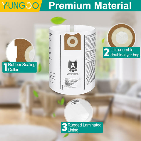 YUNGOO VF3502 nozzle-compatibility enables easy bag changes.