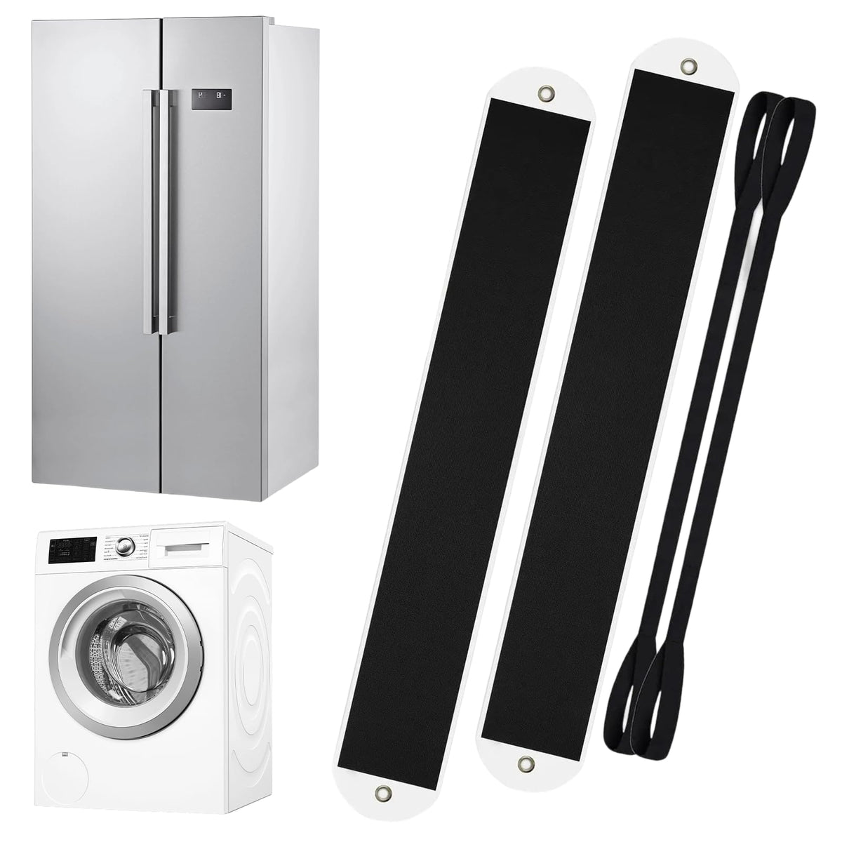 Yunihome appliance sliders move a refrigerator smoothly on hardwood floor