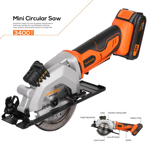 Yunirvana Mini Circular Saw's dust collection adapter for cleaner workspace.