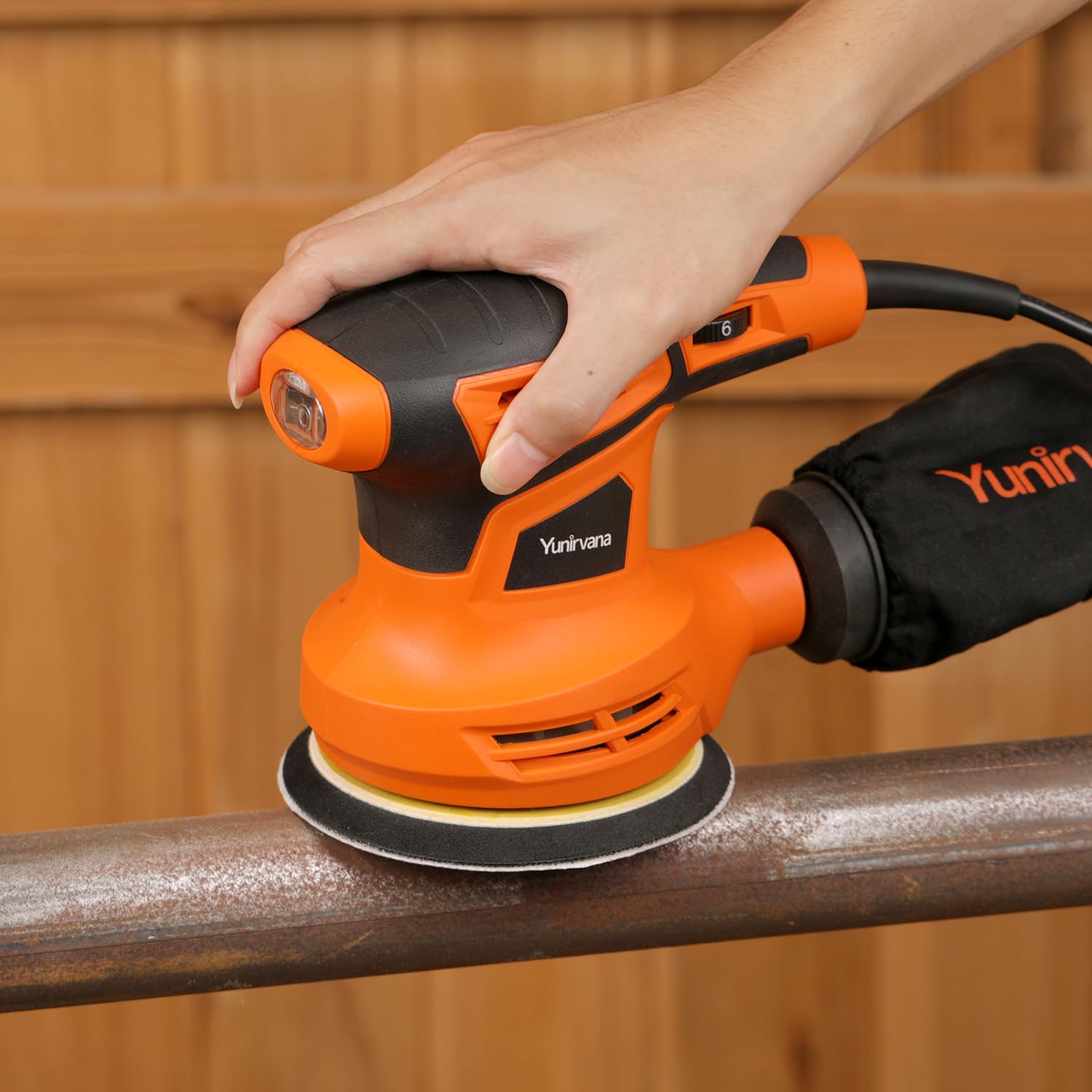 Yunirvana orbital sander with discs included for versatile finishing