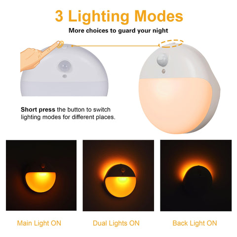 YUNLEX amber night light battery compartment highlights cordless convenience.