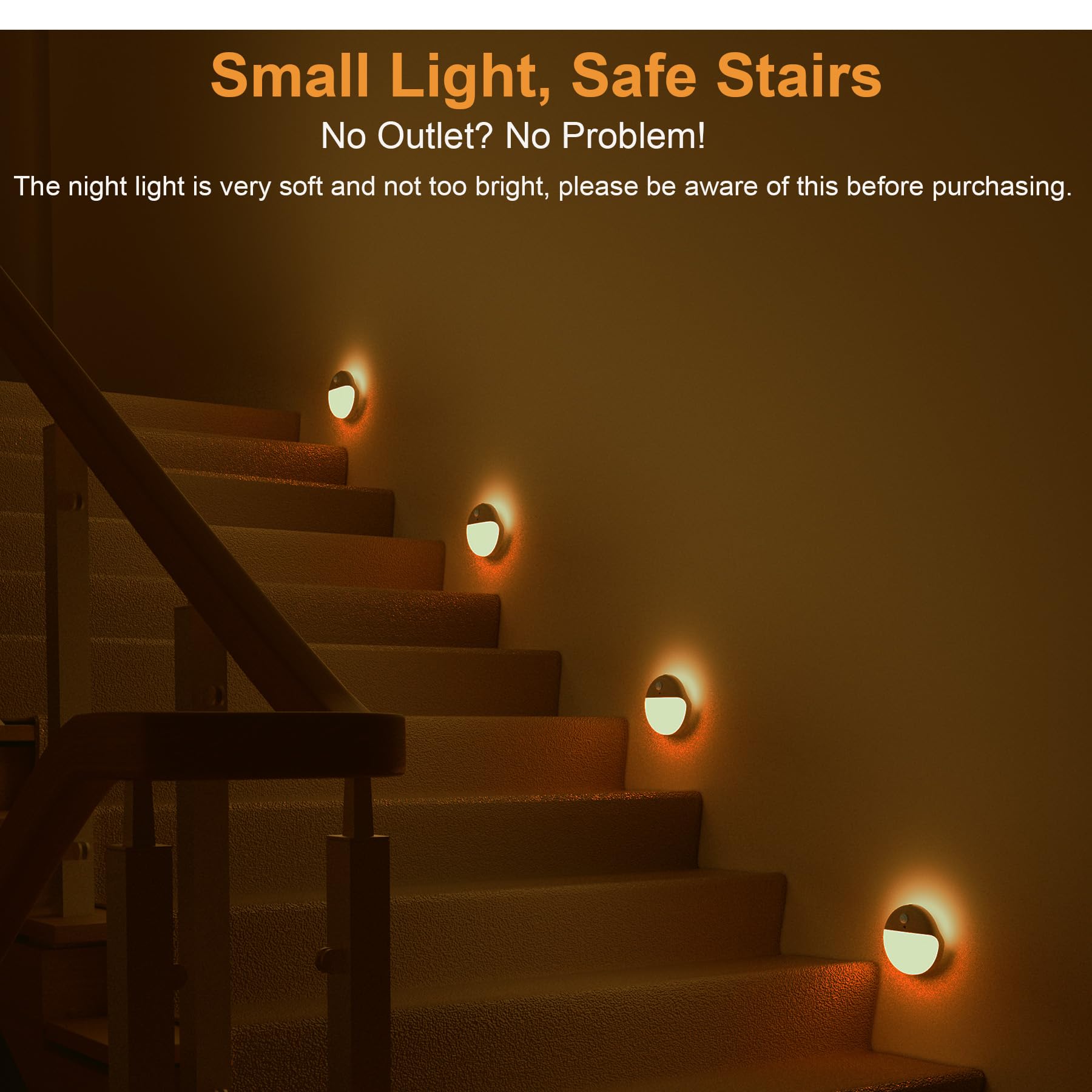 YUNLEX amber night light dimmed glow ideal for late-night navigation.