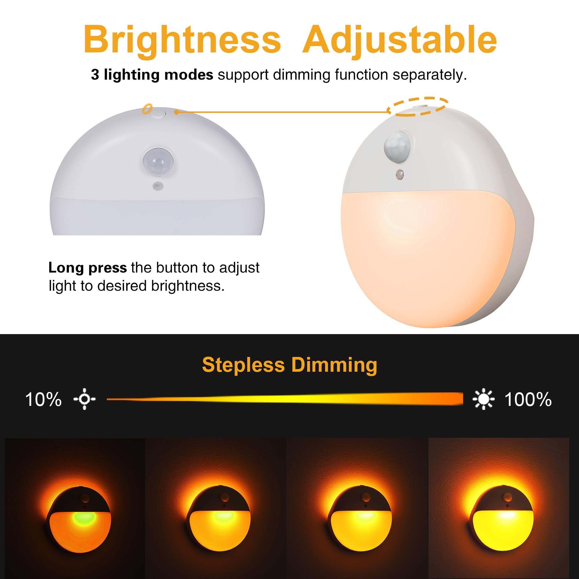 YUNLEX amber night light kids room glow supports safe bedtime routine.