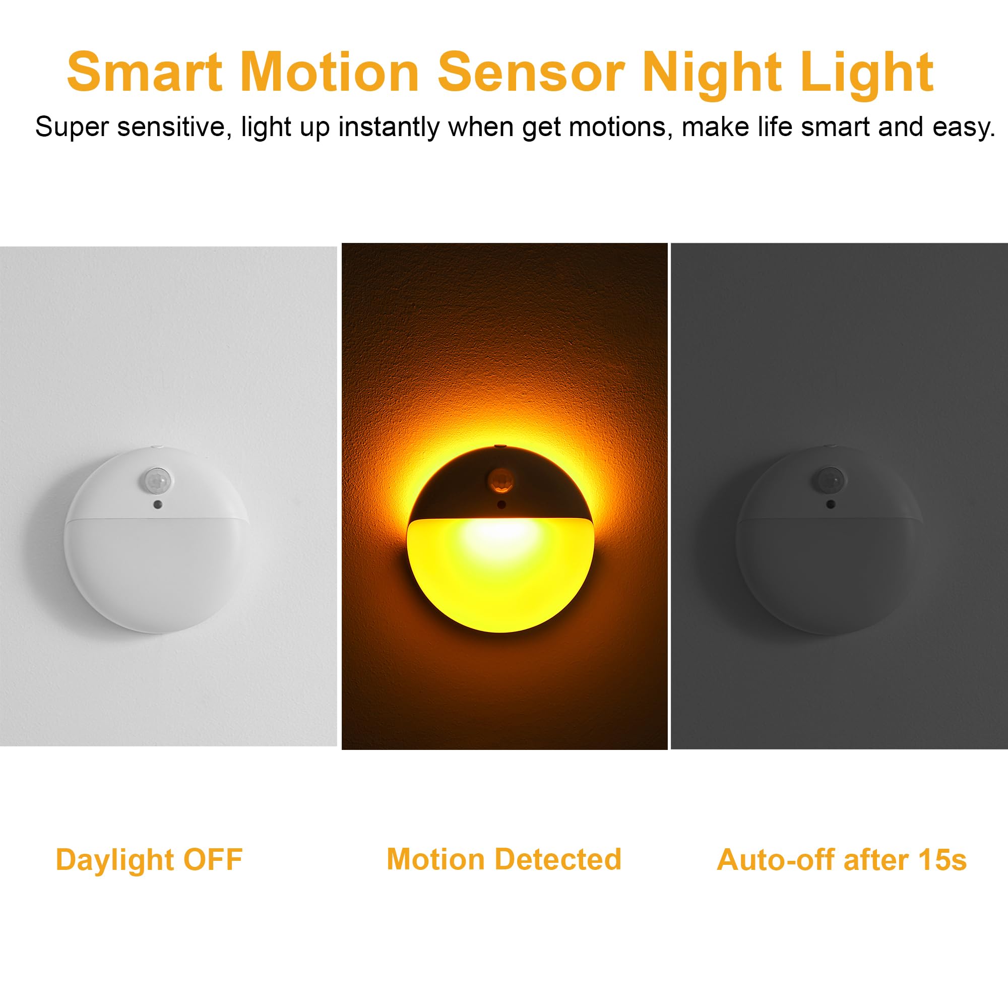 YUNLEX amber night light motion sensor activated enhances hallway visibility.