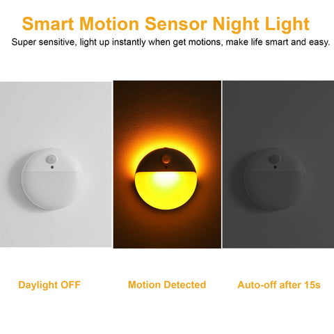 YUNLEX amber night light motion sensor activated enhances hallway visibility.