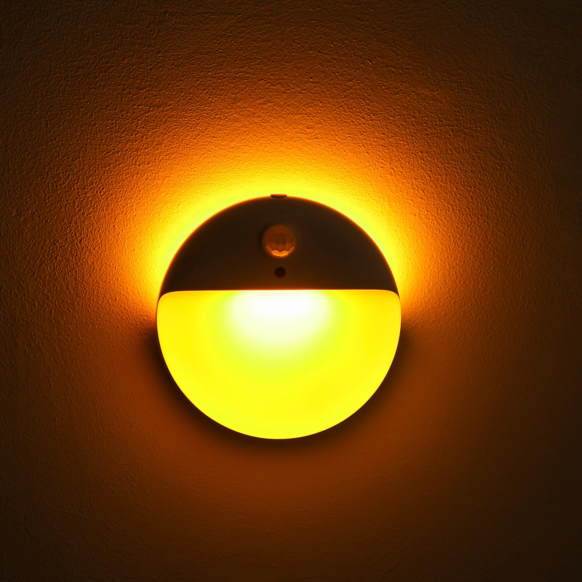 YUNLEX amber night light pack front view for compact, portable nighttime glow.
