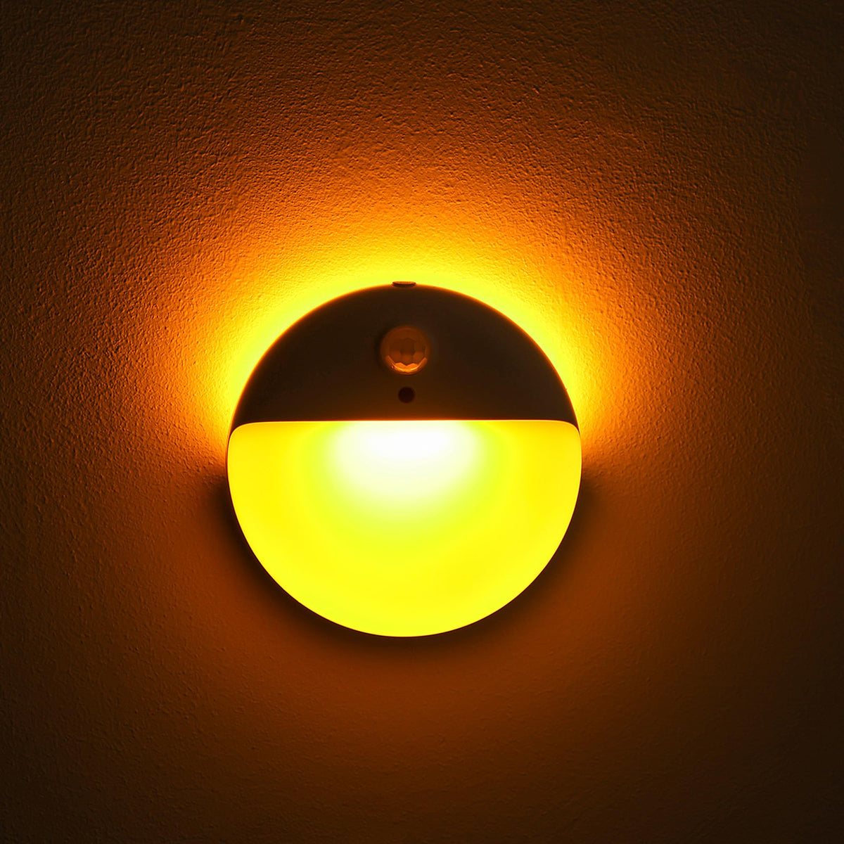 YUNLEX amber night light pack front view for compact, portable nighttime glow.