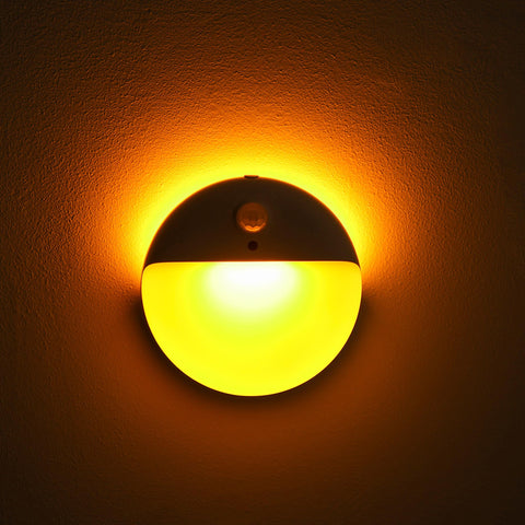 YUNLEX amber night light pack front view for compact, portable nighttime glow.