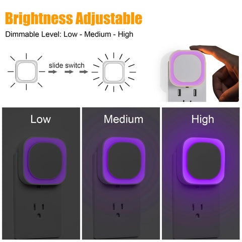 YUNLEX night light with diffused violet glow for meditation corners