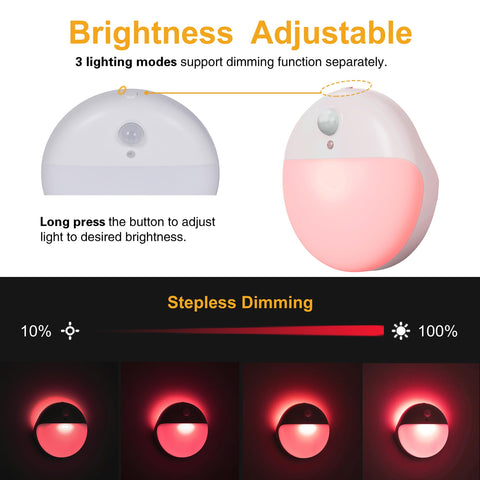 YUNLEX red night light stick-on wall installation option