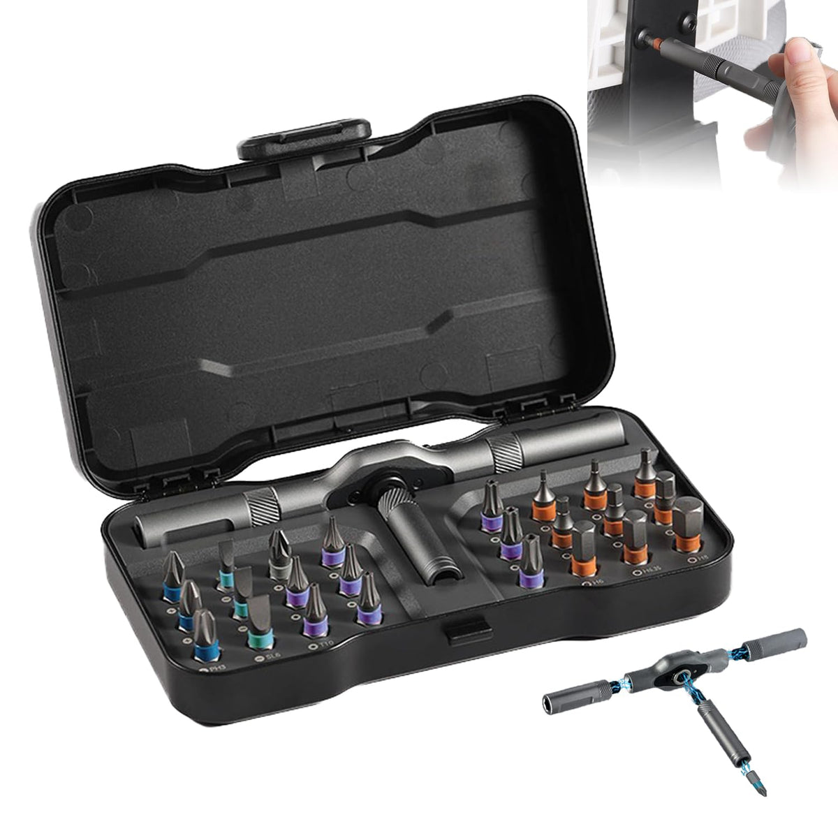 Yunniviva 24in1 magnetic screwdriver set ready for versatile home repairs