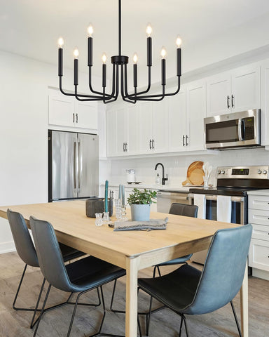 Yunnix dining room light fixture complements modern farmhouse decor