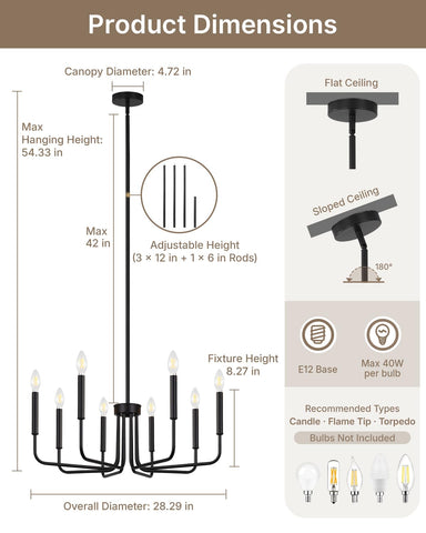 Yunnix iron hanging light offers sturdy build and versatile mounting