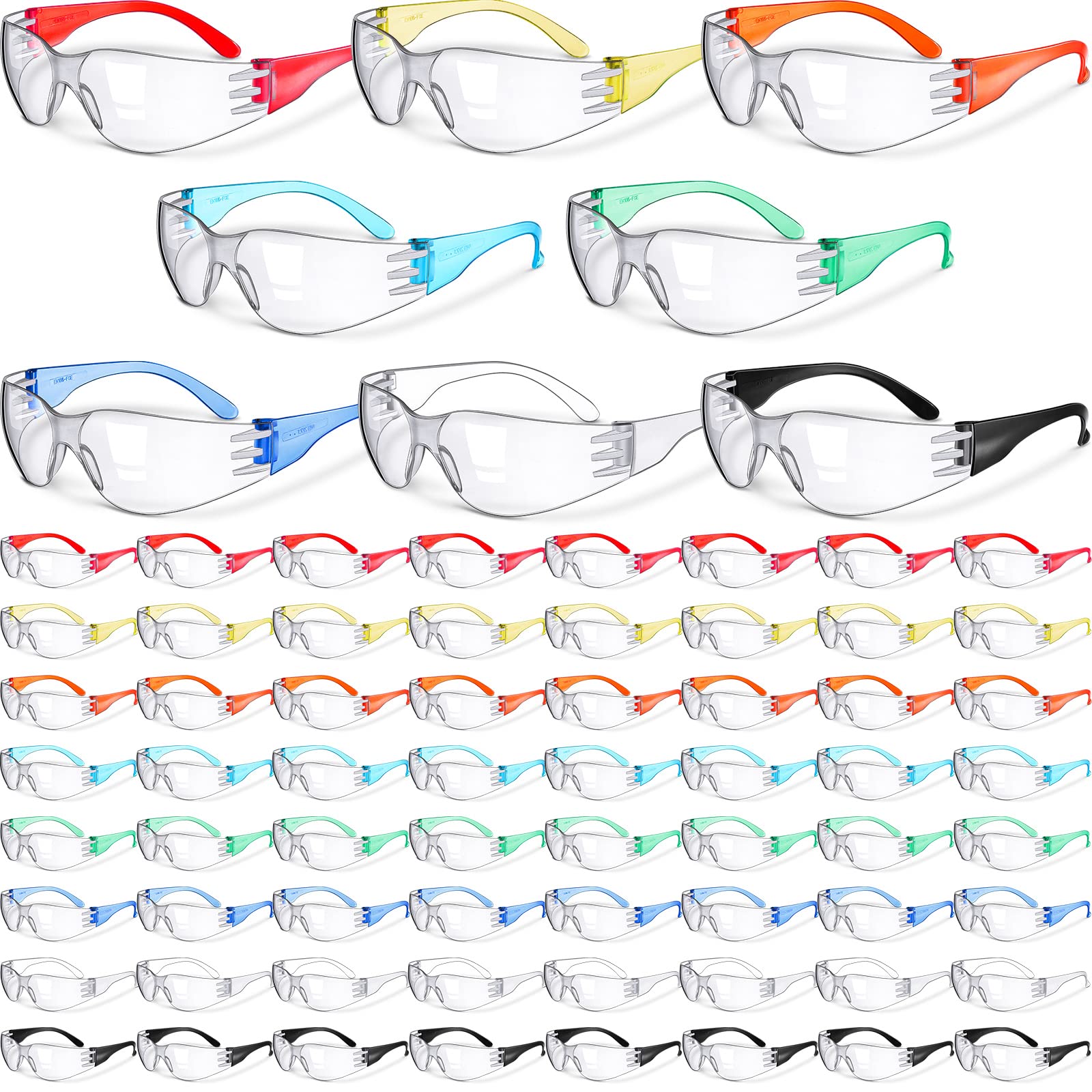 Yunsailing 64-pair clear safety glasses kit for daily use and protection