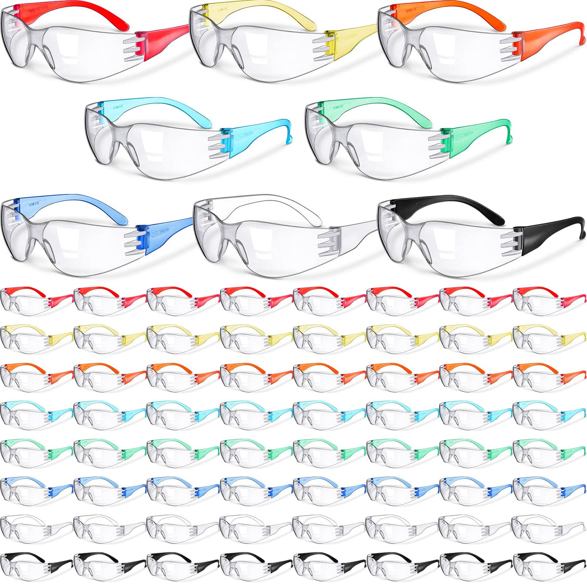 Yunsailing 64-pair clear safety glasses kit for daily use and protection