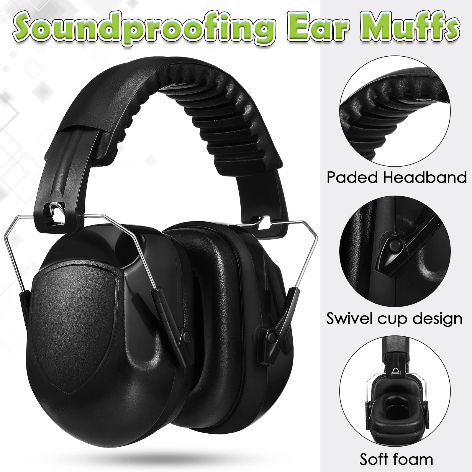 Yunsailing ear muffs adjustable headband for a secure fit