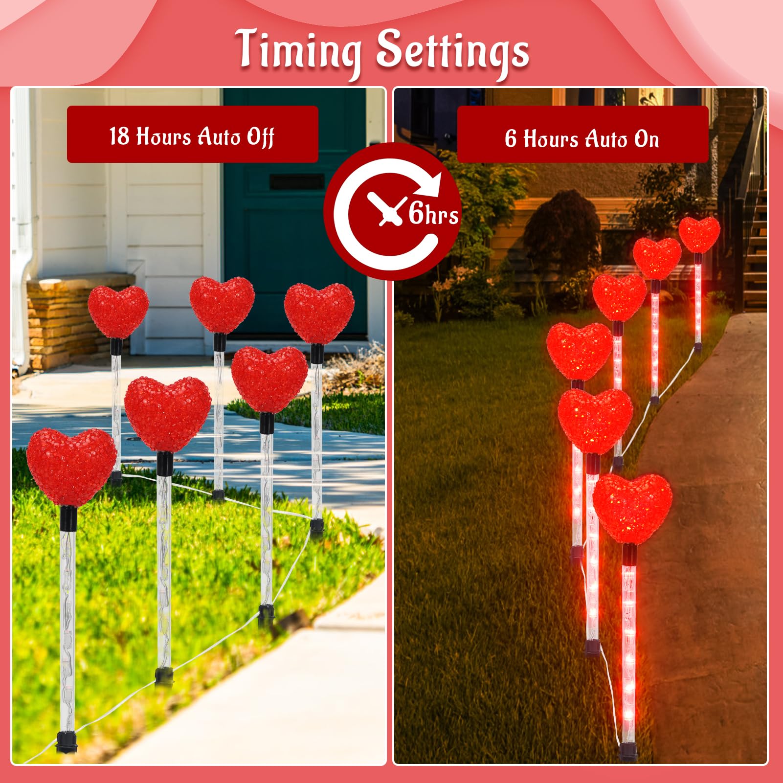 YUNVI 8 modes offer varied effects for festive pathway lighting