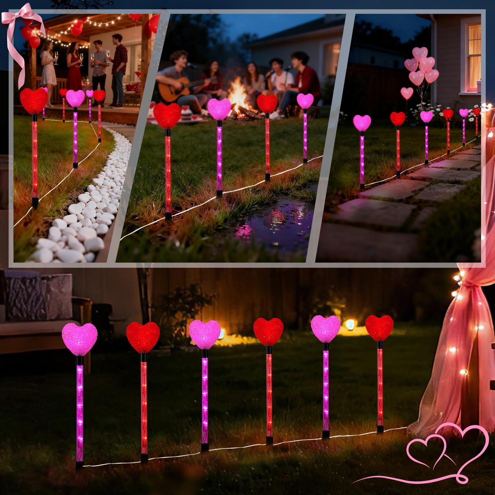YUNVI heart lights decorate patios and yards for romantic occasions