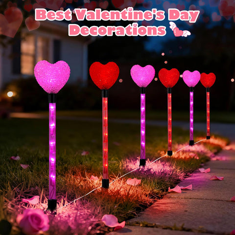 YUNVI Valentine lights are battery powered for cord-free placement