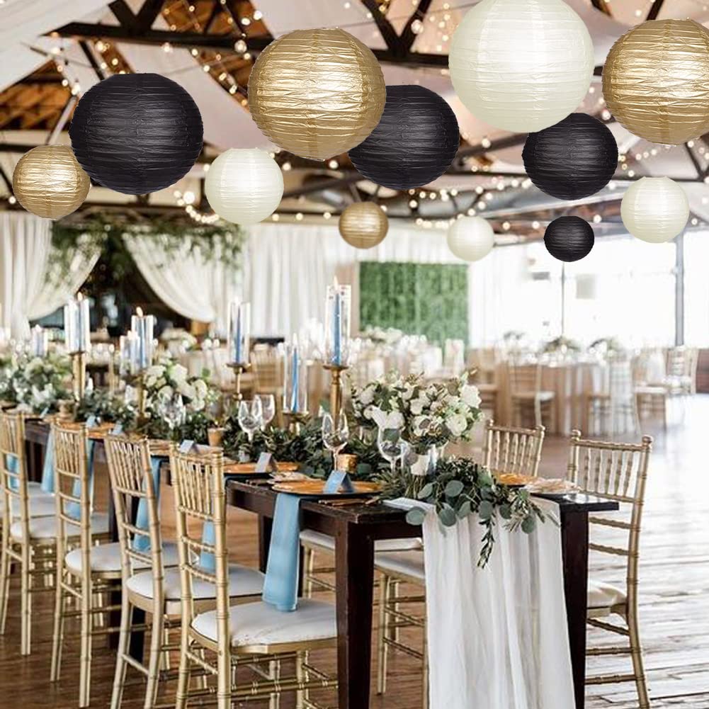YUNXUAN color-set lanterns in black, gold, ivory for versatile styling