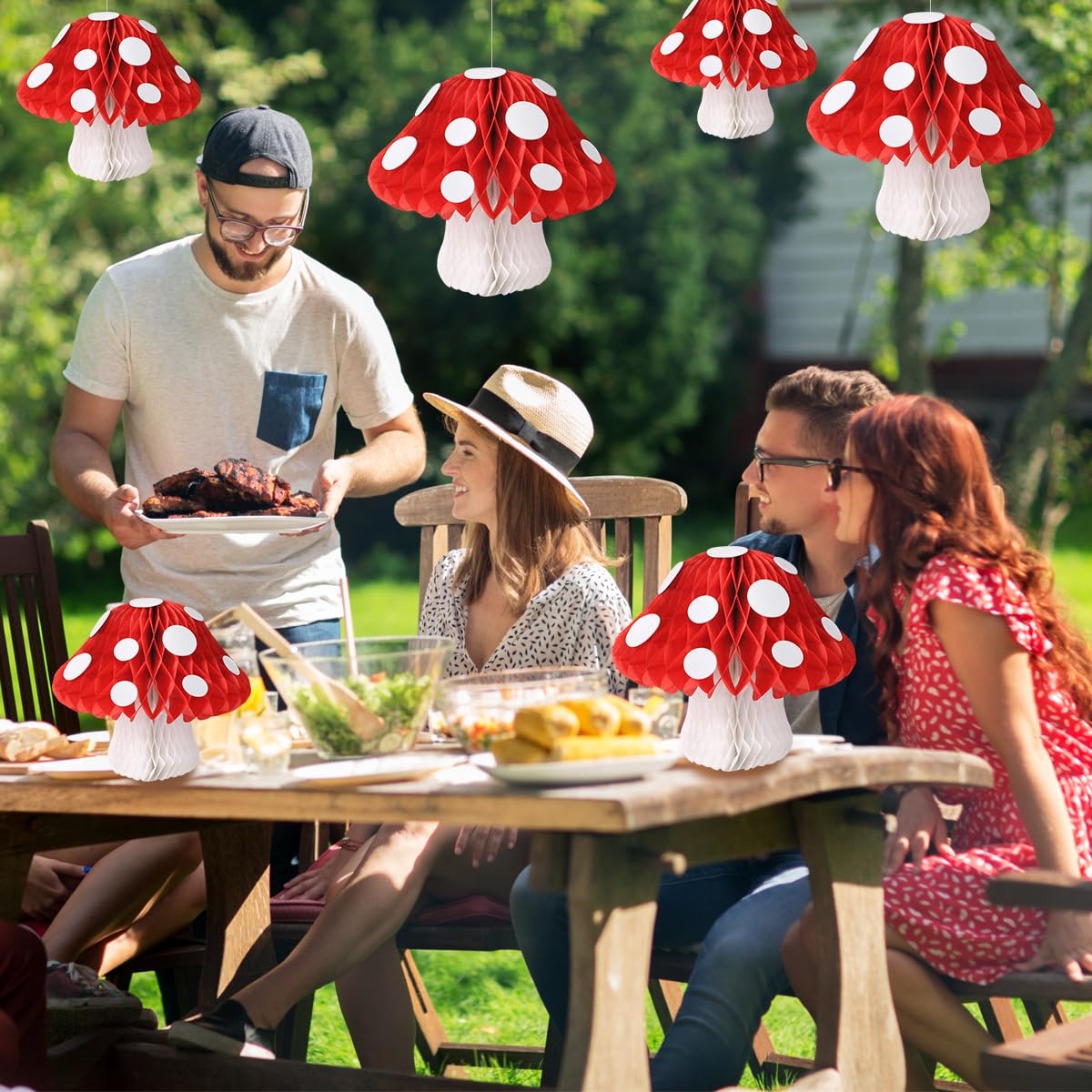 YUNXUAN 12in mushroom lantern with 42 dots for eye-catching centerpieces