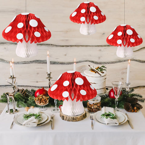 YUNXUAN 8in mushroom lanterns with 30 dots for whimsical ceiling accents