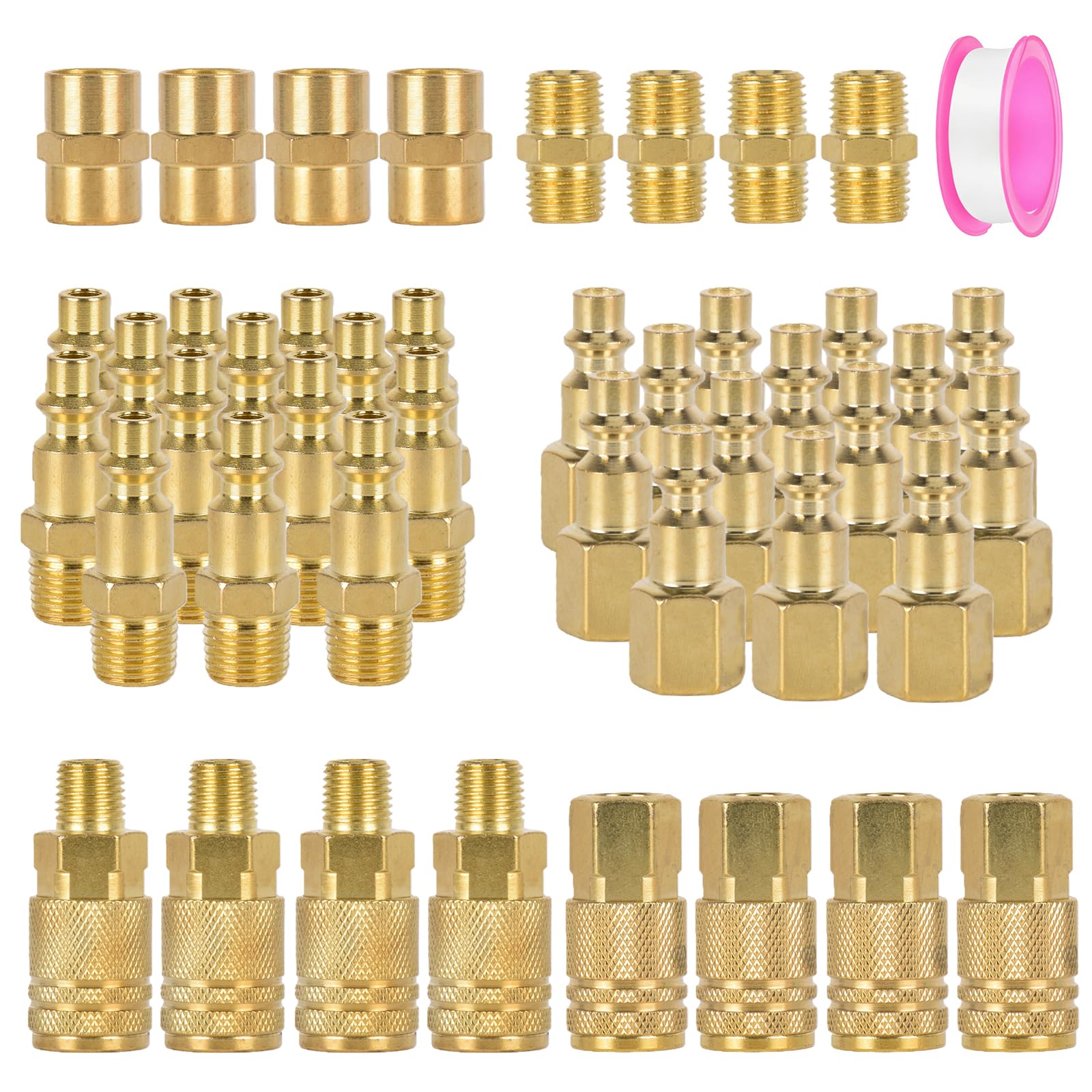 YUNXUNTENGLONG 45-piece kit for leak-free air hose connections.