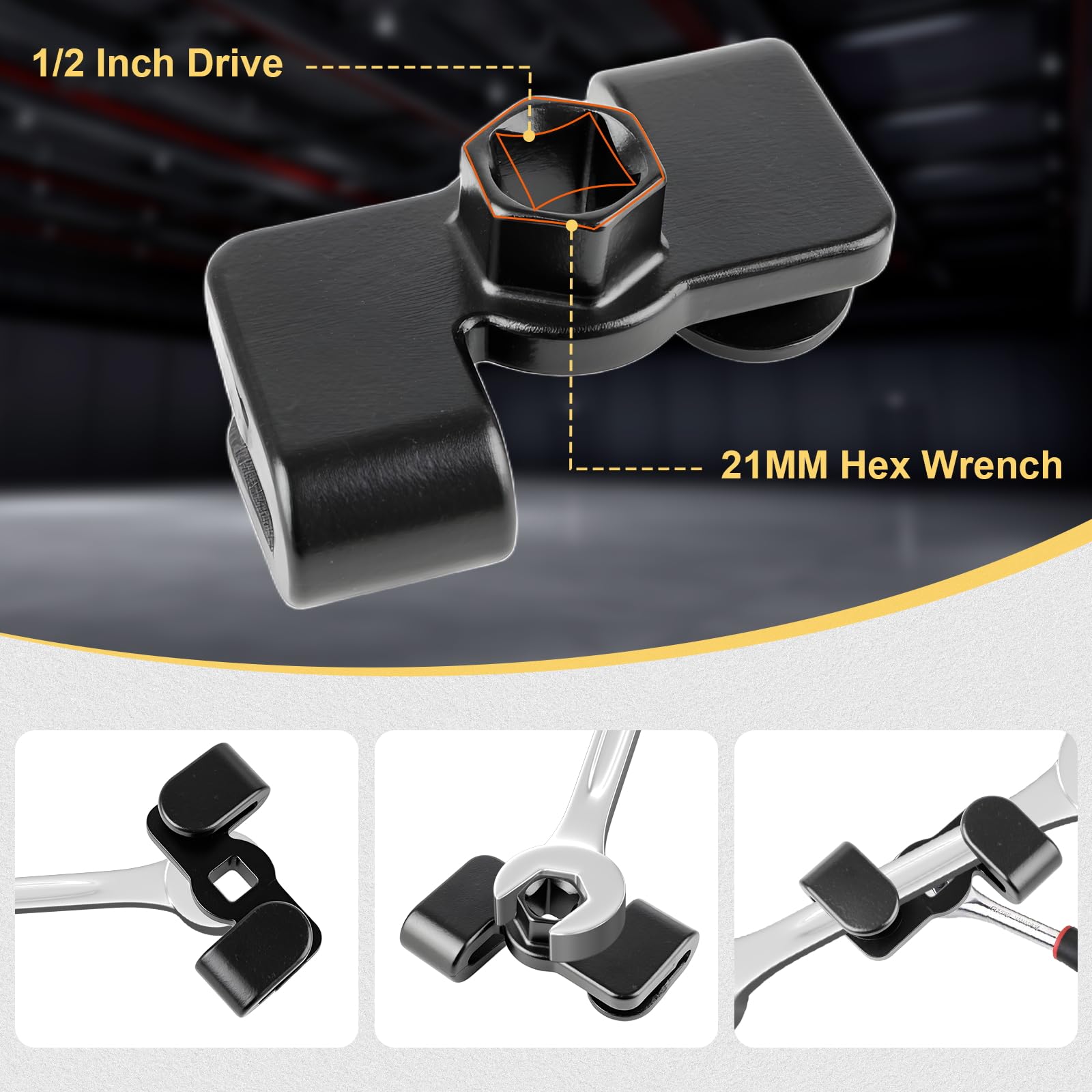 End view showing 1/2 inch drive compatibility on the Yunziling extender