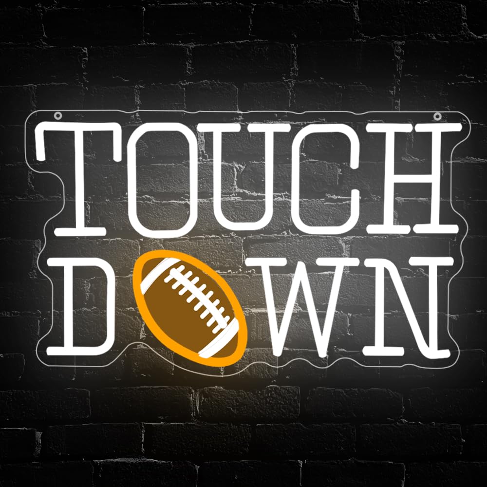 YuoGdhSIa football neon sign front view bright wall decor for game rooms